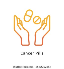 Cancer Pills Vector Gradient Icon. Eps File 10