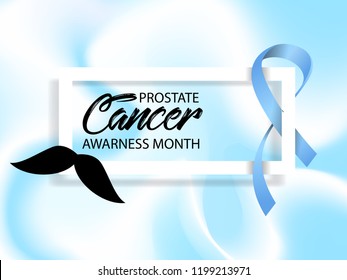 cancer prostate awarness month poster illustration  realistic blue ribbon design