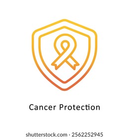 Cancer Protection  Vector Gradient Icon. Eps File 10