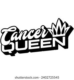 cancer queen black vector graphic design and cut file