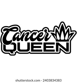 diseño gráfico vectorial negro de la reina del cáncer y archivo de corte