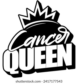 cancer queen black vector graphic design and cut file