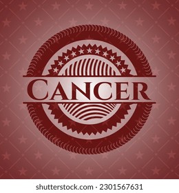 Icono o emblema rojo del cáncer. Ilustración vectorial. Detallado. 