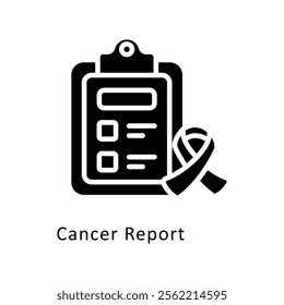 Cancer Report Vector Gylph Icon. Eps File 10