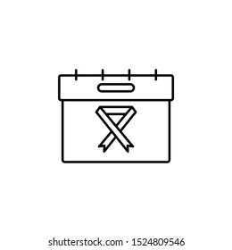 Cancer, cancer ribbon, calendar icon. Element of world cancer day icon