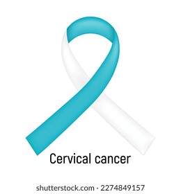 Cancer Ribbon. Cervical cancer. Vector illustration.