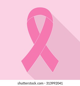 cancer ribbon in flat design