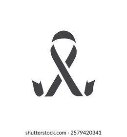 Cancer ribbon icon Simple thin line flat symbol