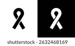 Cancer ribbon icon Vector in flat style. Collection silhouettes