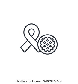 cancer ribbon icon. vector.Editable stroke.linear style sign for use web design,logo.Symbol illustration.