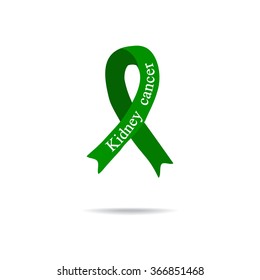 Cancer Ribbon. Kidney cancer. International Day of cancer. World Cancer Day. Vector illustration on isolated background.