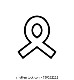 Cancer ribbon line icon. High quality black outline logo for web site design and mobile apps. Vector illustration on a white background.