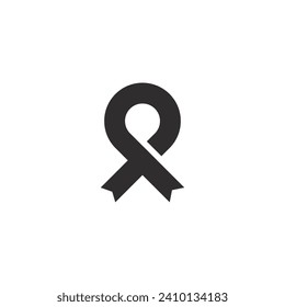 Cancer ribbon logo with blank background
