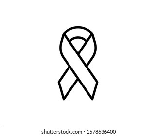 CANCER RIBBON premium line icon. Simple high quality pictogram. Modern outline style icons. Stroke vector illustration on a white background. 