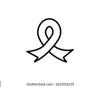 CANCER RIBBON premium line icon. Simple high quality pictogram. Modern outline style icons. Stroke vector illustration on a white background. 