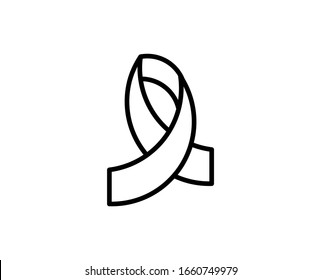 CANCER RIBBON premium line icon. Simple high quality pictogram. Modern outline style icons. Stroke vector illustration on a white background. 