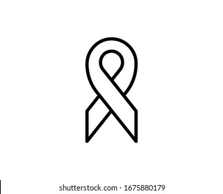 CANCER RIBBON premium line icon. Simple high quality pictogram. Modern outline style icons. Stroke vector illustration on a white background. 