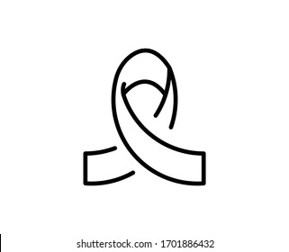 CANCER RIBBON premium line icon. Simple high quality pictogram. Modern outline style icons. Stroke vector illustration on a white background. 