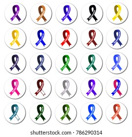 Prostate Cancer Awareness Symbols Collection Blue Stock Vector (Royalty ...