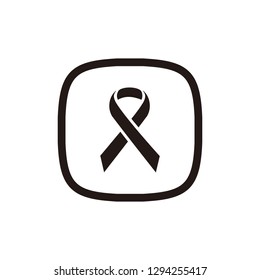 Cancer ribbon sign symbol