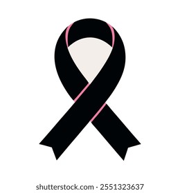 cancer ribbon silhouette icon design