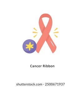Cancer Ribbon Vector Flat Icon Design illustration Symbol on White background EPS 10 File