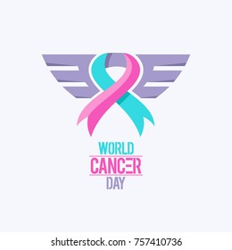 cancer ribbon wing sign world logo