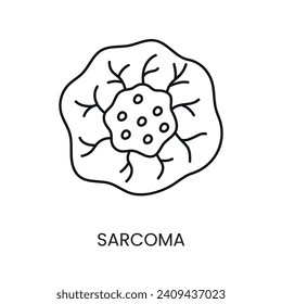 Cancer sarcoma line icon vector cancer malignant disease