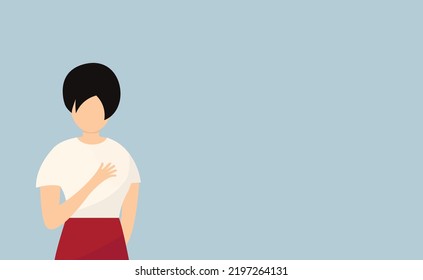 ฺBreast cancer screening or heart disease vector illustration.