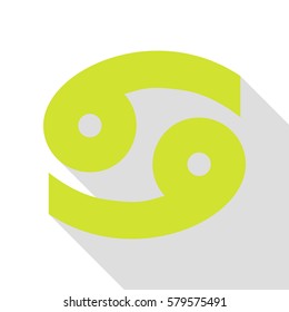Cancer sign illustration. Pear icon with flat style shadow path.