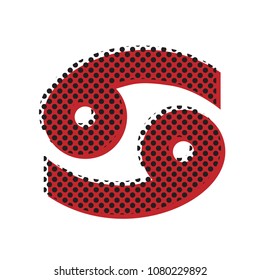 Cancer sign illustration. Vector. Brown icon with shifted black circle pattern as duplicate at white background. Isolated.