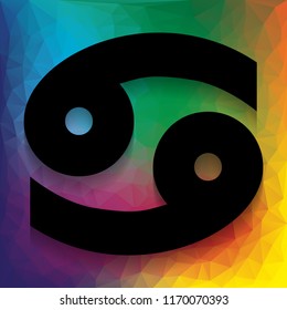 Cancer sign illustration. Vector. Flat style black icon on white.