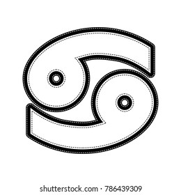 Cancer sign illustration. Vector. Flat style black icon on white.