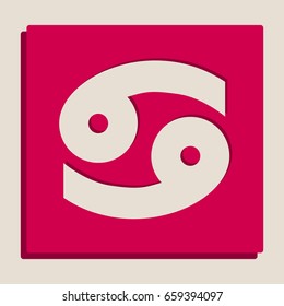 Cancer sign illustration. Vector. Grayscale version of Popart-style icon.