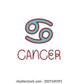 cancer sign symbol illustration over white