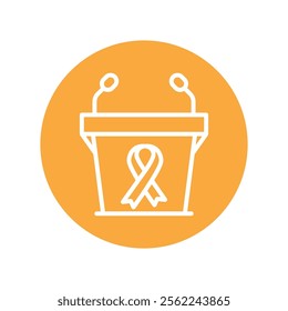 Cancer Speech  Vector Circle Outline Icon. Eps File 10