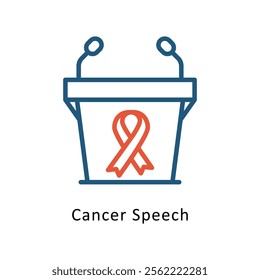 Cancer Speech  Vector Two Color Icon. Eps File 10