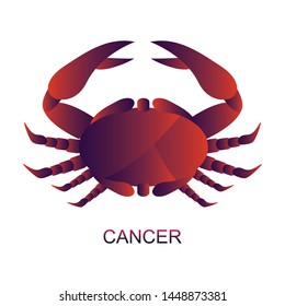 Cancer star sign with different colors on white background. Vector horoscope zodiac star icon.Vector astrology sign.