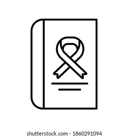 Cancer Study Book line icon