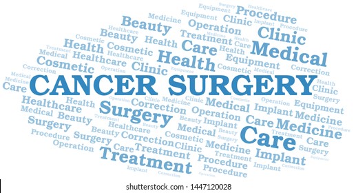 Cancer Surgery word cloud vector made with text only
