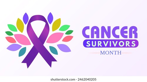 Cancer Survivors Month, June. Campaign or celebration banner