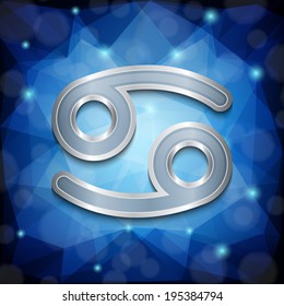 Cancer symbol on polygonal background. EPS10 vector
