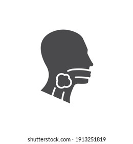 Cancer throat line color icon. Sign for web page, mobile app, button, logo