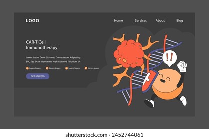 Cancer Treatment Breakthrough concept. CAR-T cell immunotherapy revolutionizing oncology with targeted cancer cell destruction. Flat vector illustration.