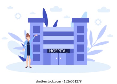 Cancer treatment. Concept of medicine web page .Flat vector illustration isolated on white background. Can use for web banner, infographics, web page.