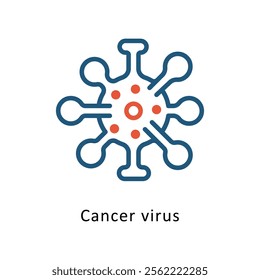 Cancer virus Vector Two Color Icon. Eps File 10