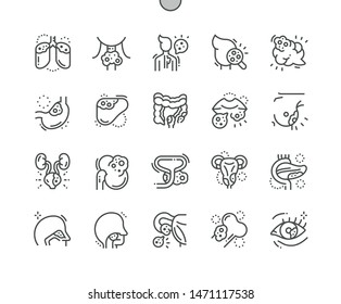 Cancer Well-crafted Pixel Perfect Vector Thin Line Icons 30 2x Grid for Web Graphics and Apps. Simple Minimal Pictogram