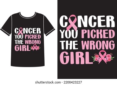 Cancer the wrong girl t-shirt design template