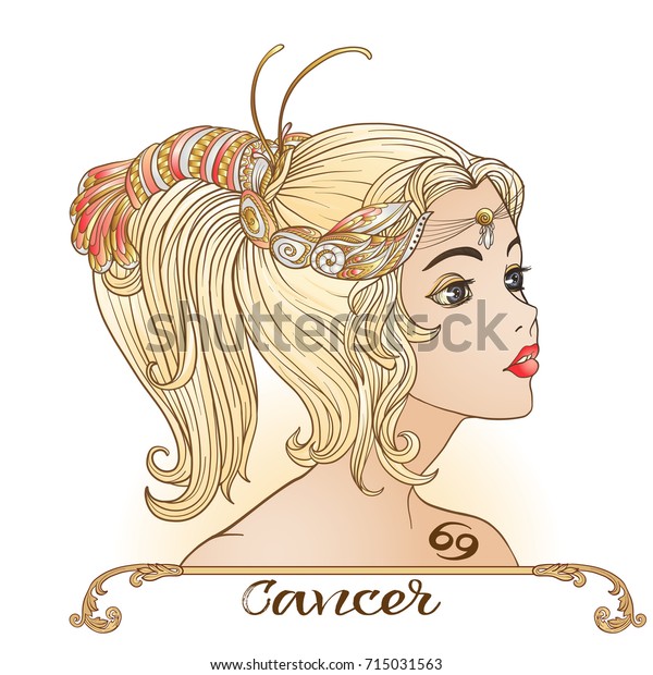 Cancer Young Beautiful Girl Form One Stock Vector Royalty Free 715031563