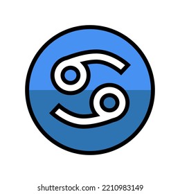 cancer zodiac color icon vector. cancer zodiac sign. isolated symbol illustration